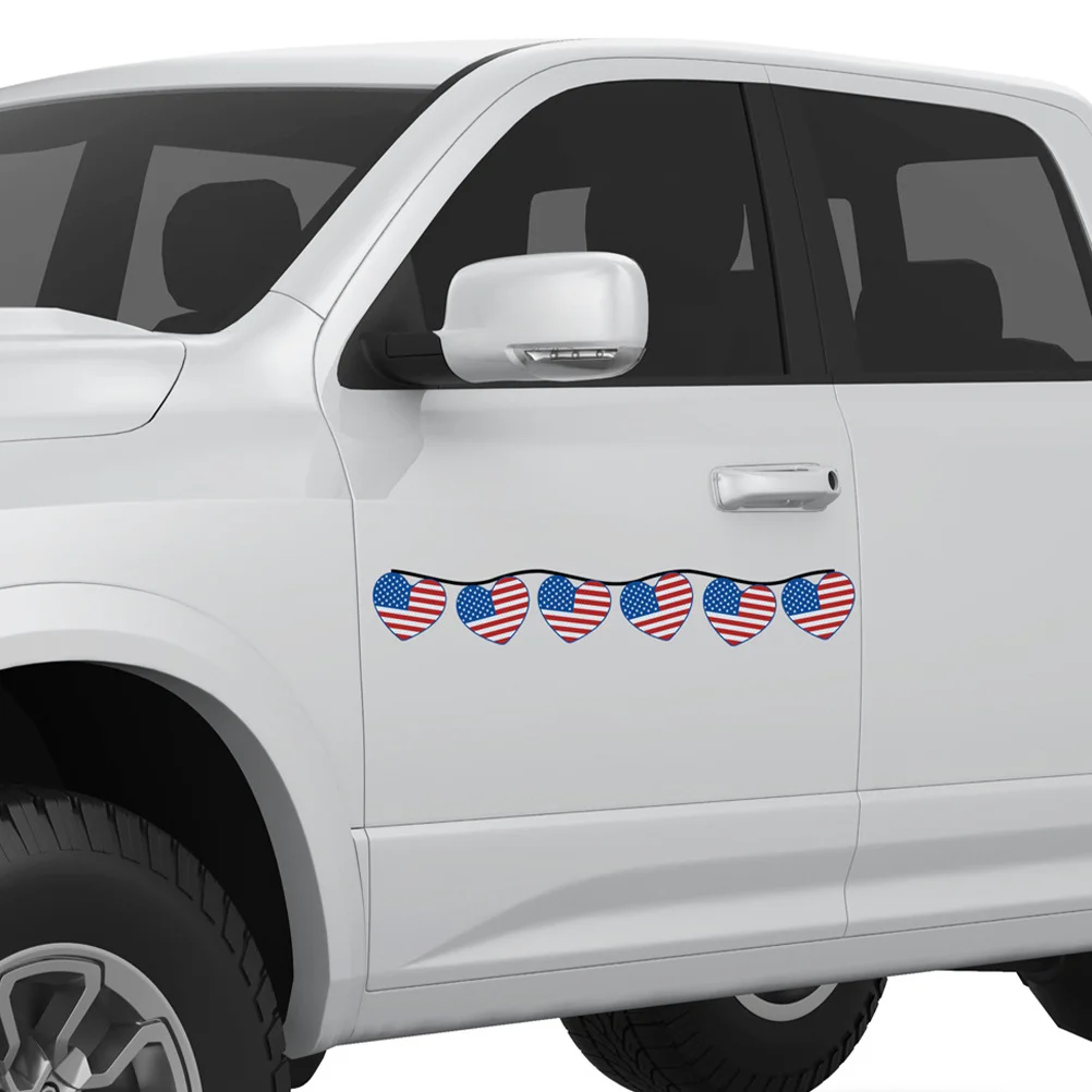 

1Set Heart Magnetic Stickers DIY Independence Day Reflective Car Fridge Magnets Decorative Holiday Party Supplies Cool Car