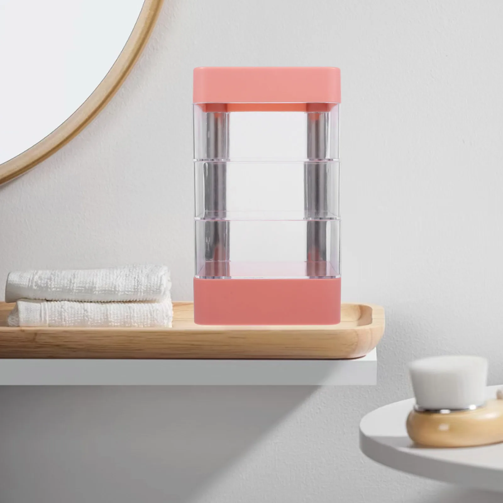 

Cosmetics and Jewelry Storage Box Trays Earrings Organizer Makeup Abs Clear Necklace Holder Travel Multi-grid Multi-layer Case