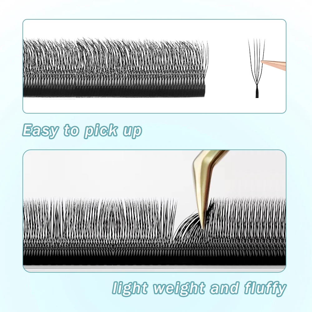 Merrdear New 4D 5D U-shaped Eyelash Extensions Premade Volume Fans U Lashes Extension Individual False Eyelashes Supplies