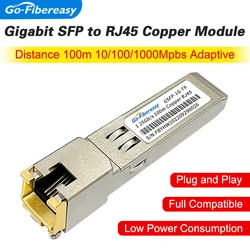 Modulo ricetrasmettitore da SFP a RJ45 rame da 1Gb 10/100/1000BASE-T 100m per Cisco,Mikrotik,Ubiquiti,Netgear,TP-Link... Attrezzatura in fibra