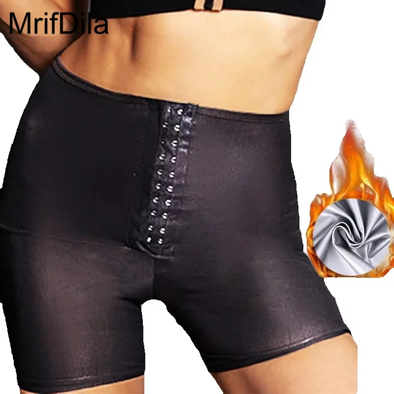 

MrifDila Buckles Tummy Control Sauna Suits Shaper Shorts Waist Trainer Shorts Hot Sweating Polymer Neoprene Pants Hot Sweat