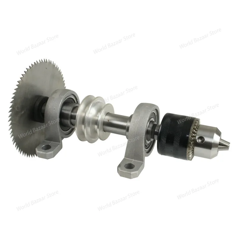 

DIY lathe drilling machine, unpowered spindle pulley set accessories, miniature lathe chuck tailstock tool post,Sturdy & durable