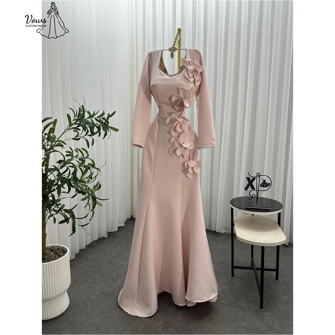 

Vows Fishtail Skirt Saudi Luxury Women Evening Dress for Elegant Party Dresses 2025 Long Sleeves Custom Made Applique Ball Gowns