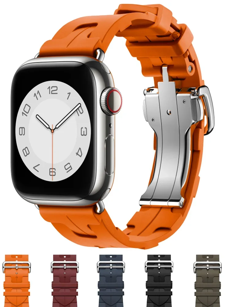 Kilim Single Tour Silicone Strap For Apple Watch Band 44mm 40mm 49mm 45mm 41mm 42mm bracelet iwatch series 9 se 3 6 7 8 ultra 2