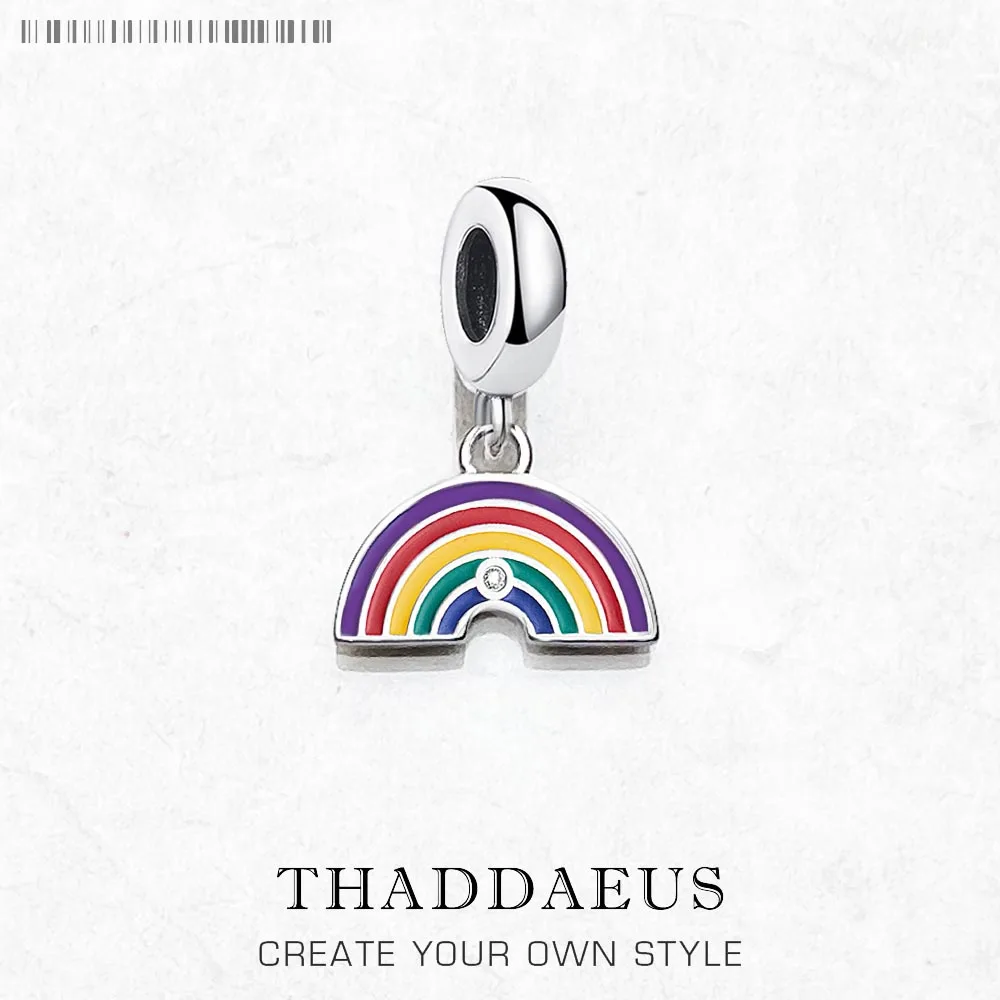

Pride Rainbow Charm Pendant Brand New Trendy Fine Women Men Jewelry 925 Sterling Silver Gift