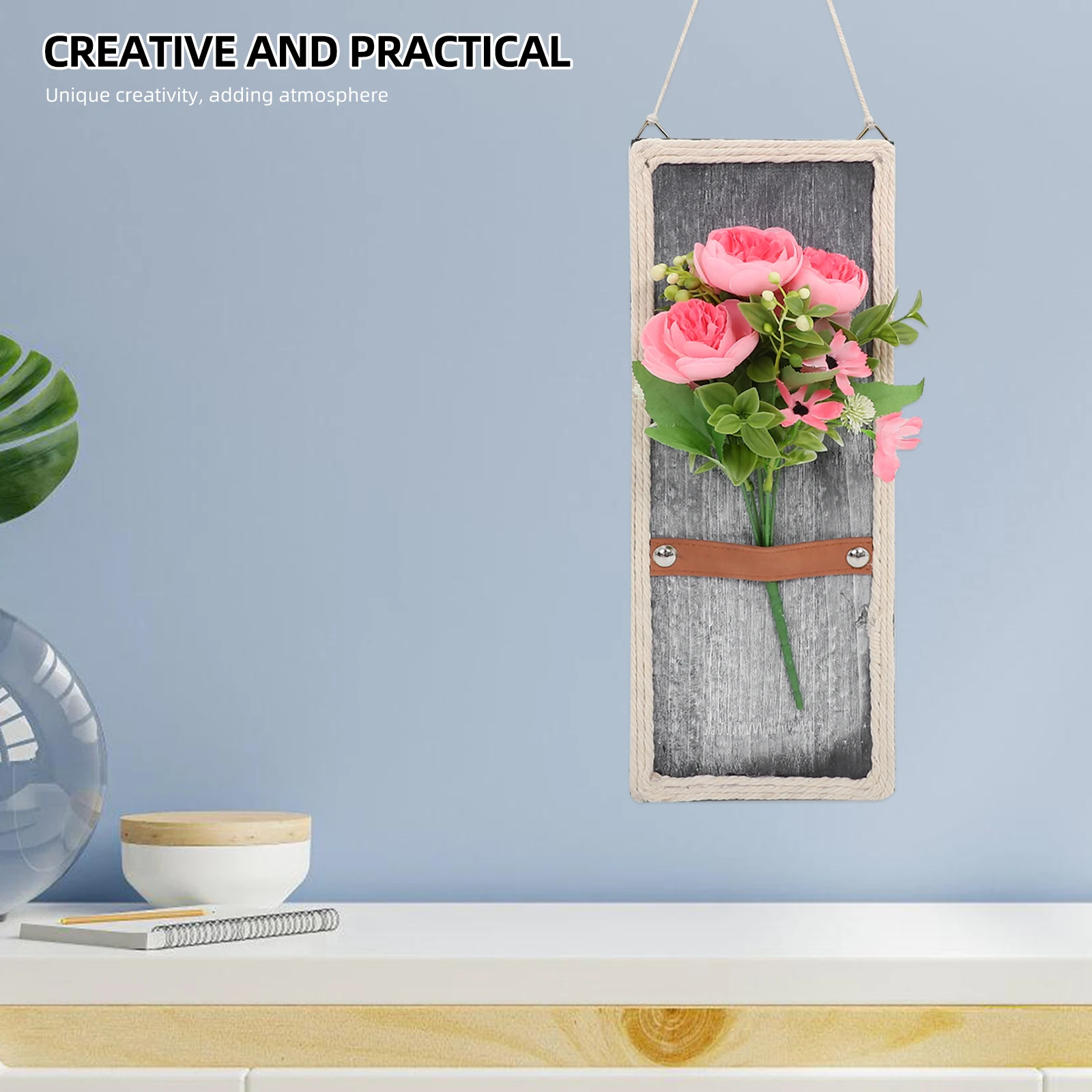 

2pcs Wooden Wall Hanging Plaque Vintage Style Decorative Wall Art Rustic Wood Decor Cafe Retro Lightweight Home Wooden