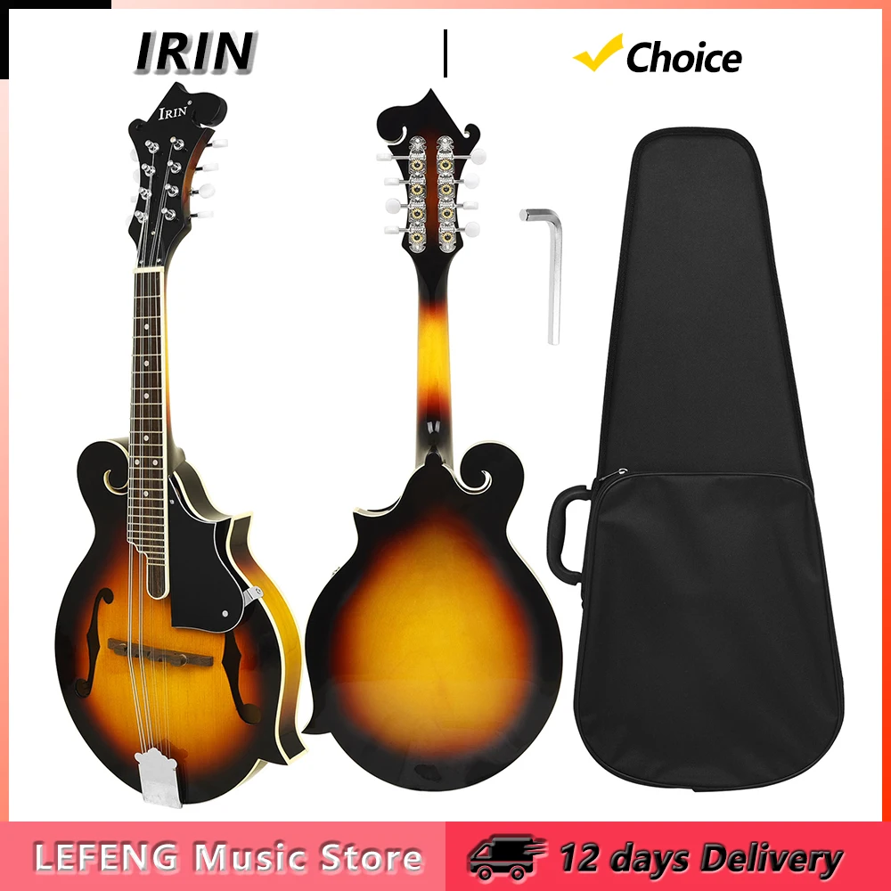 IRIN MD-70 8 Strings Acoustic Mandolin Spruce Plywood Maple Back Sides F Style Mandolin Guitar Stringed Instrument with Case