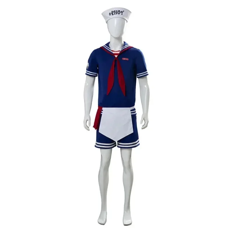 Steve Harrington Cosplay Costume Scoops Ahoy Robin Costume Sailor Uniform Suit Outfit Halloween Costumes