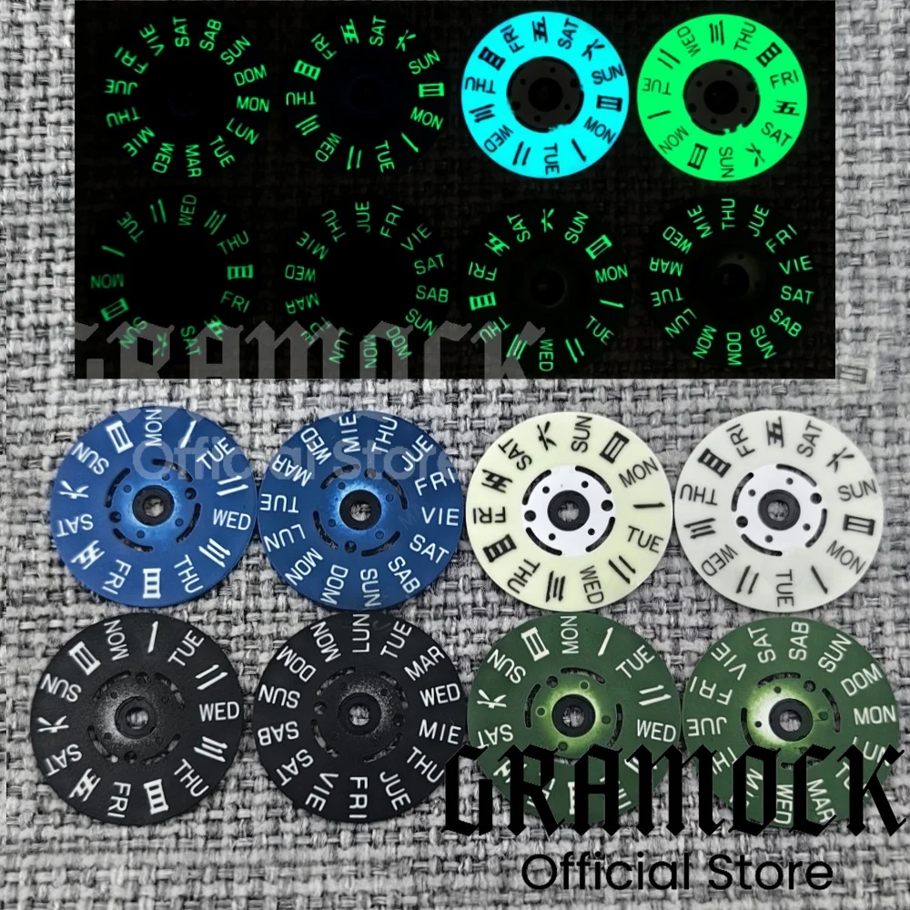 

NH36A Movement Date Green Blue Black White Wheel Dial Kanji Wheel Mechanical Wristwatches NH36 Movement Date Week Dial Parts