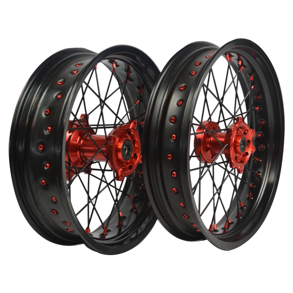 

front and rear wheels aluminum alloy numerical control wheels 16 17 inch rims CRF 250 350 450 cc super wheels