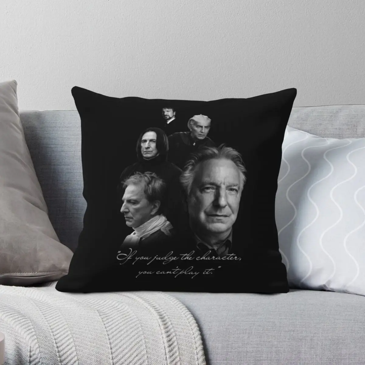 Alan Rickman Square Pillowcase Polyester Linen Velvet Creative Zip Decorative Pillow Case Home Cushion Cover Wholesale