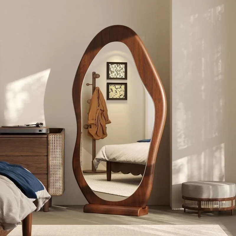 Retro full-length mirror home living room floor-to-ceiling  wall-mounted special-shaped mirror dressing  bedroom