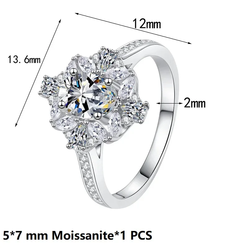 

Apaison Sparkling 1 ct Moissanite Wedding Engagement Party Ring 925 Sterling Silver Jewelry Rings For Women With GRA Certificate
