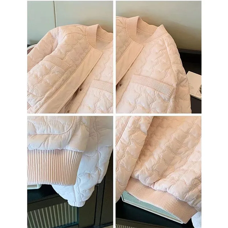 Coat Plaid Down Cotton-padded Clothes Women's Clothing 2025 Winter New Female Temperament Loose Jacket Splicing Joker Overwear