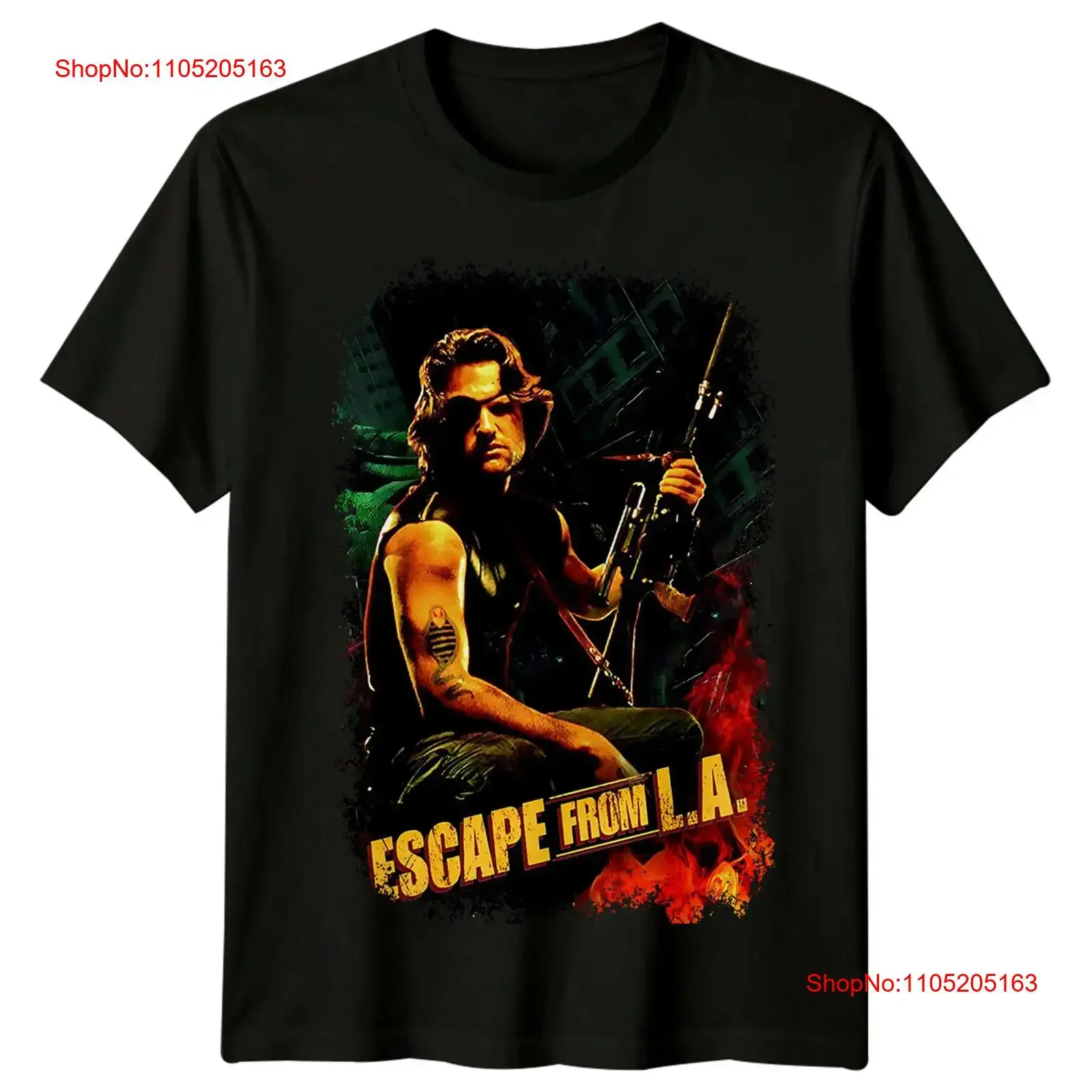 Escape from LA 1996 Movie Poster Inspired T Shirt Retro 90s  vintage Washed Top For Everyday Wear Breathable homme Versatile