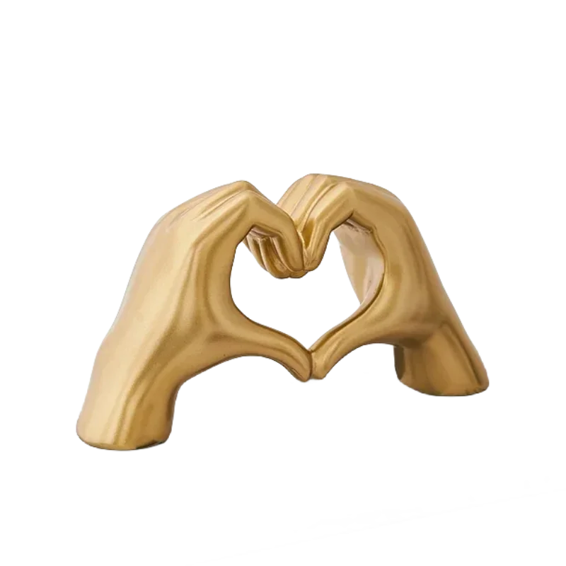 

Nordic Creative Heart Gesture Sculpture Resin Abstract Hand Love Statue Figurines Wedding Home Living Room Desktop Decoration