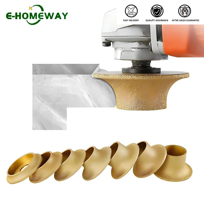 

1pc French Edge 10-30mm Stone Grinding Wheel Marble Granite Tile Trimming Dry Vacuum Brazed Diamond Angle Grinder Hand Drill