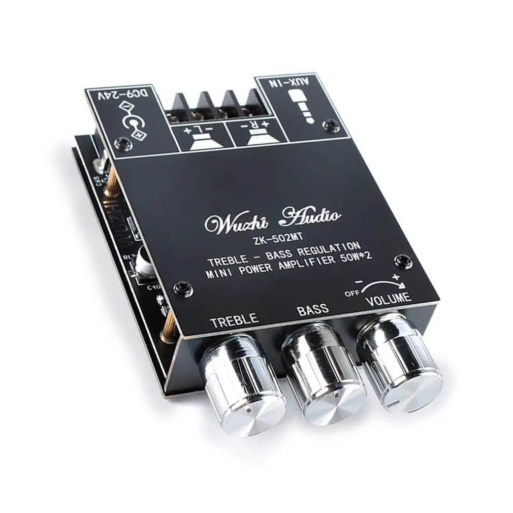 ZK-502MT 50W*2 Stereo Audio Module Wireless Treble And Bass Adjustment Audio Digital Power Amplifier Board Module Dropshipping