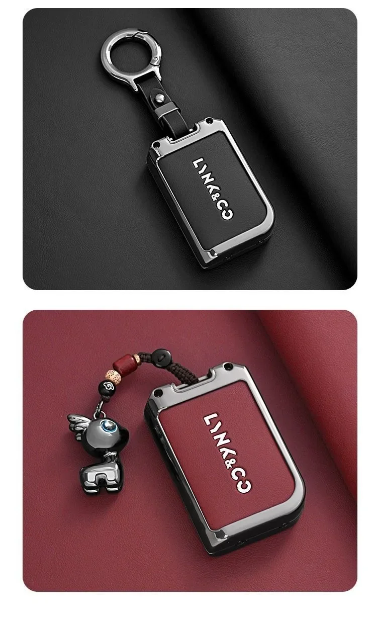 Zinklegierung Autoschlüsselhülle für LYNK&CO 08 LYNKCO LYNK CO Link & Co 08 Fernbedienungsabdeckung Schlüsselanhänger Halter Zubehör – Detail 2