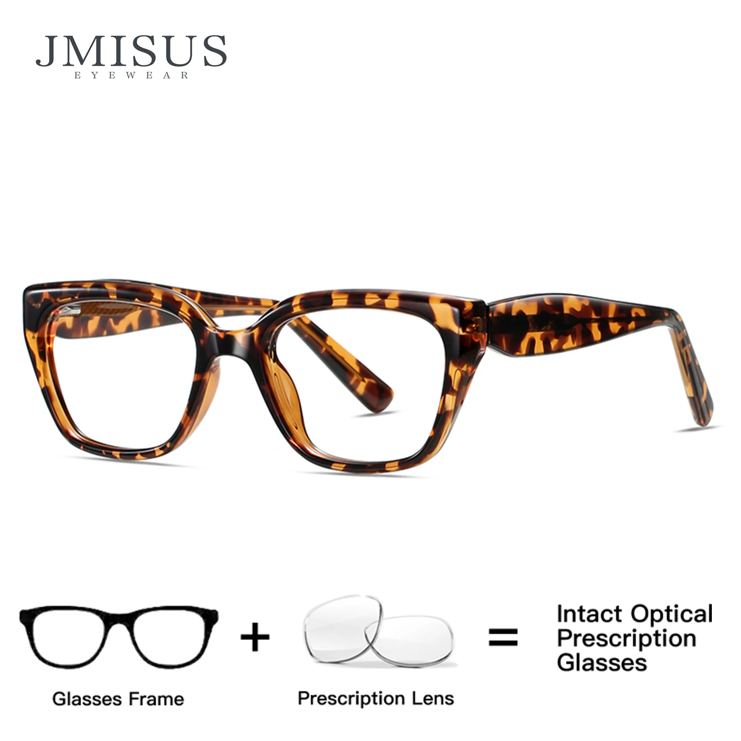 

JMISUS Custom Handmade Acetate Butterfly Optical Glasses for Woman Blue Light Filter Square Multifocal Prescription Eyewear
