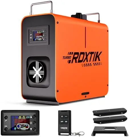 

8KW Diesel Heater 12V/24V with Remote & LCD, 5L All-in-One for RV, Truck, Boat - Orange