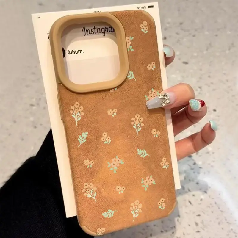 Fresh Flower Case for IPhone 16 ProMax 11 12 13 14 15 Pro 16 Plus 14ProMax 11Pro Soft Premium Sheepskin Silicone Back Cover