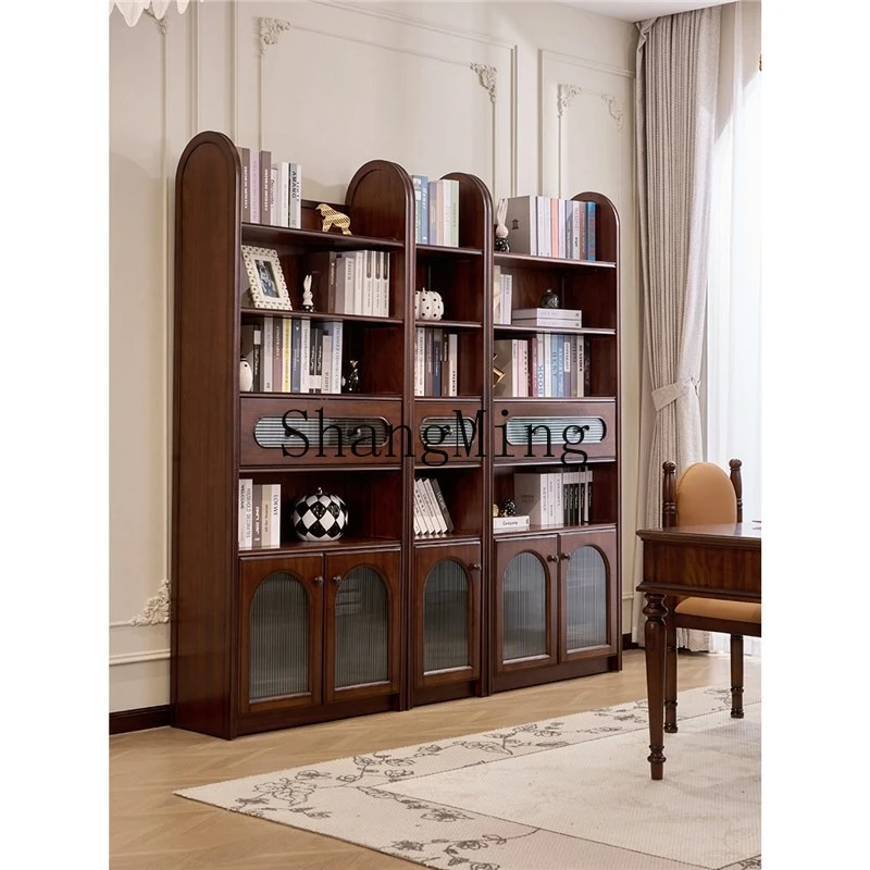 

ZYY medieval solid wood bookcase simple free combination bookcase storage display case