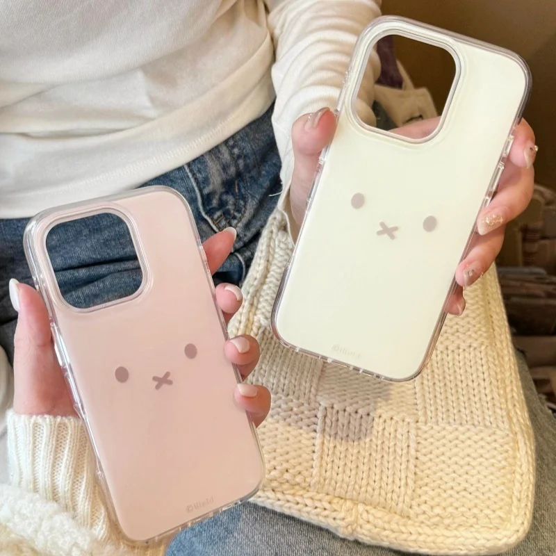 Miffy Rabbit Handyhülle, niedlich, minimalistisch, runde Kante, unabhängige Tasten, weiche Hülle für iPhone, Damenmode-Hülle