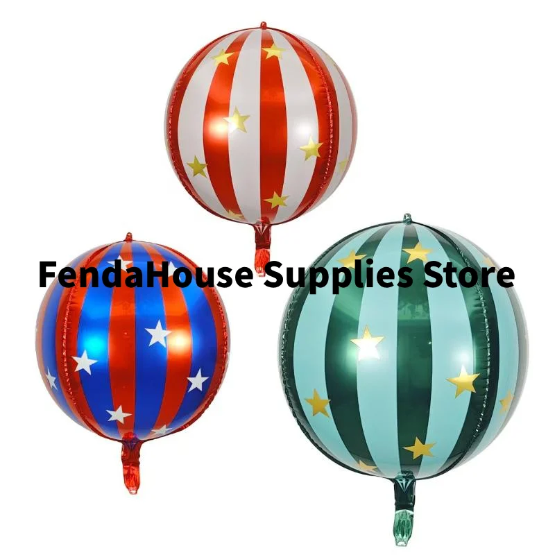 1pc 22inch Striped Star Aluminum Film Balloon, 2025 Home Decoration Balloons , KTV Mall School Wedding Decor Balloons