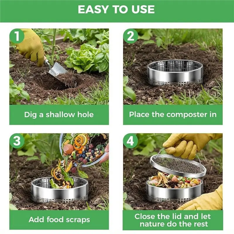 B23B 2 Pack Worm Composter Worm Bin, Metal Worm Composting System