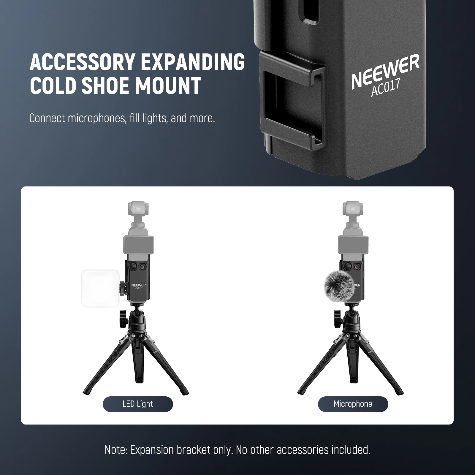 Адаптер для крепления удлинителя NEEWER Pocket 3, совместимый с аксессуарами DJI Osmo Pocket 3, защитный кронштейн для держателя микрофона