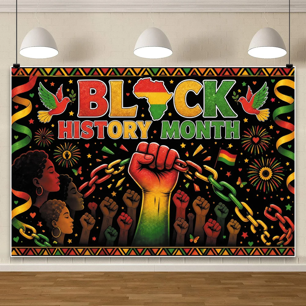 Yeele Black History Month Photography Background African American National Holiday February Festival Party Decor Backdrop Banner