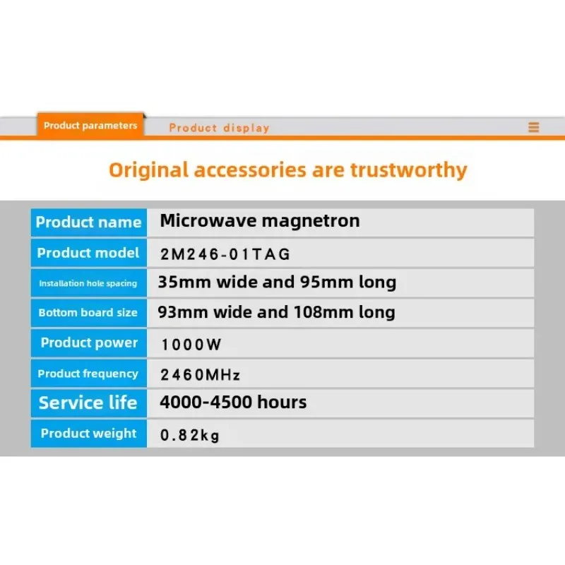 2M246-01TAG Magnetrón Original para Horno Microondas, Tubo de Emisión para Horno Microondas LG, Accesorios de Reparación de Electrodomésticos