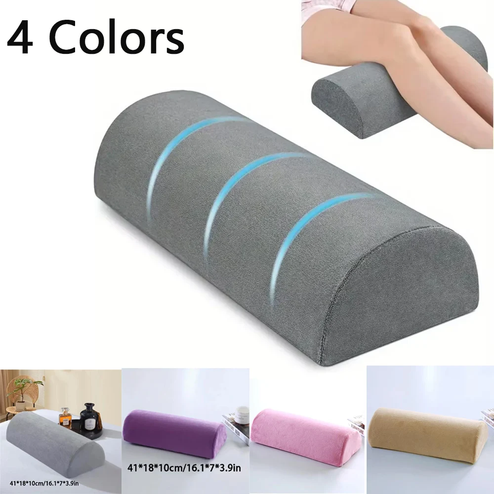 Half Moon Bolster Semi-Roll Knee Pillow Ankle & Knee Support Elevation Back Lumbar Neck Relief Pain Quality Memory Foam Filling