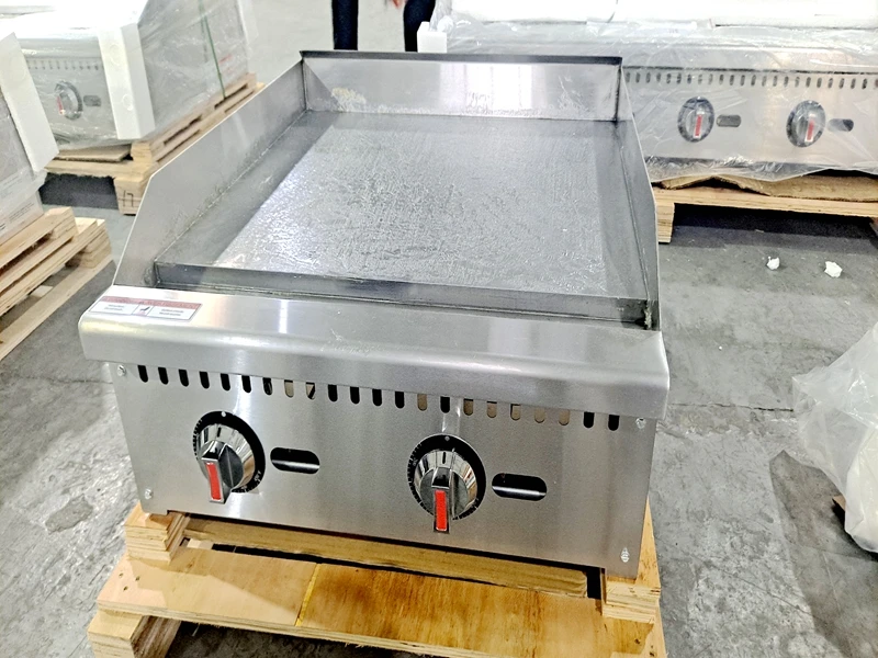 HERG-24T 2 Burners ETL Commercial Gas Hamburger Thermostat Griddle