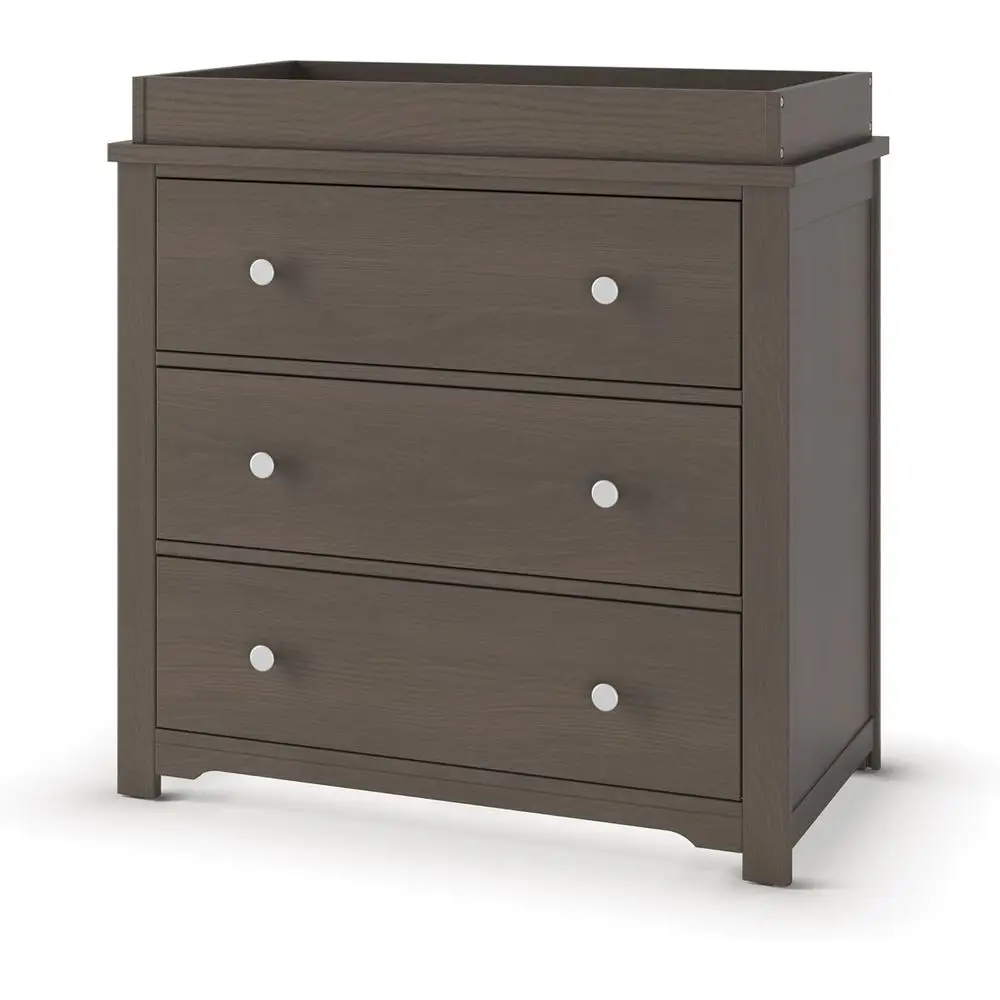 

Комод с 3 ящиками и пеленальным столиком, цвет: элегантный серый