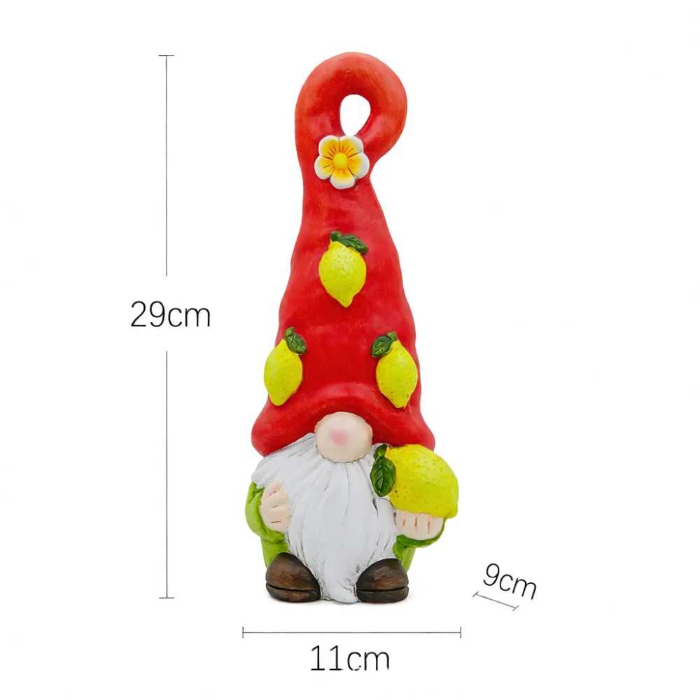 Creative Terracotta Gnome Statue Lemon Garden Figurine Pastoral Design Home Living Room Tabletop Decor Accessory