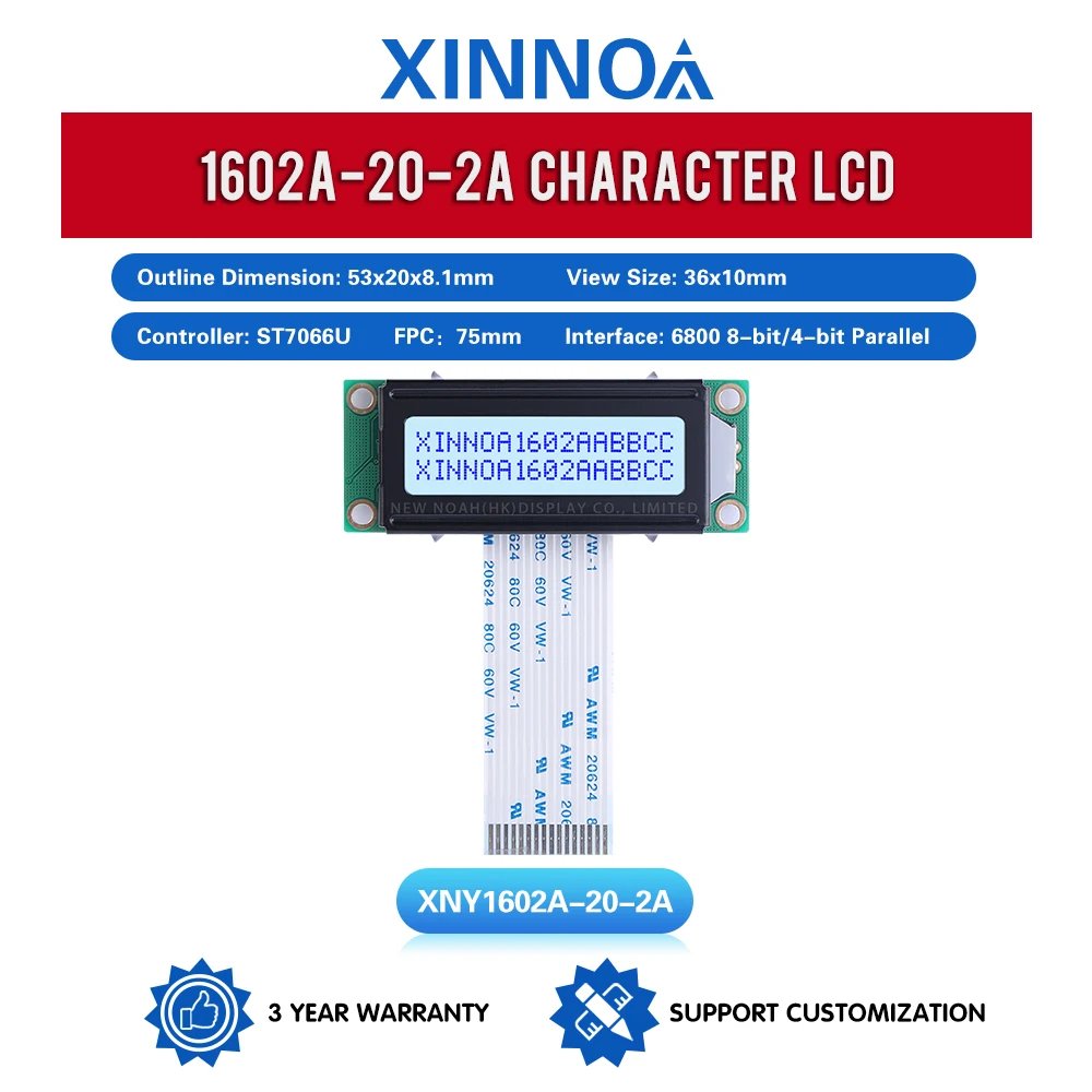 Gray Film Blue Letters 1602A-20-2A LCD/LCM Display Screen 02*16 LCD 16 PIN 5V ST7066U Multi Language Module Quality Assurance