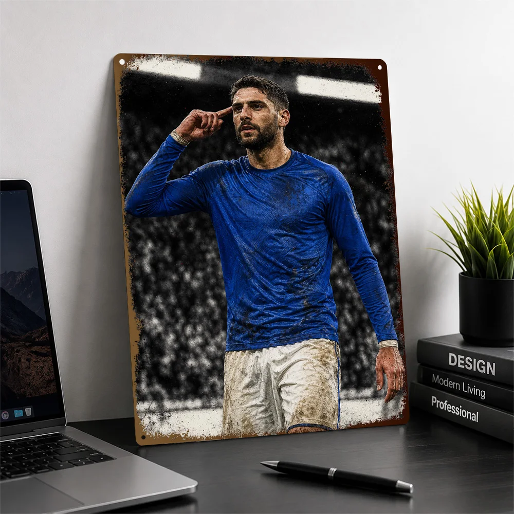 Domenico Berardi Football Printed Poster Personalized Aluminum Metal Sign Club Legacy Style Wall Art Made For Loyal Supporters