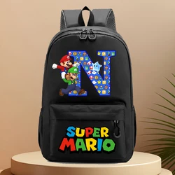 Super Marios Letter A-Z Backpacks Kids New Anime Cute Schoolbags Boys Girls School Travel Shoulders Bag Children Knapsack Gift