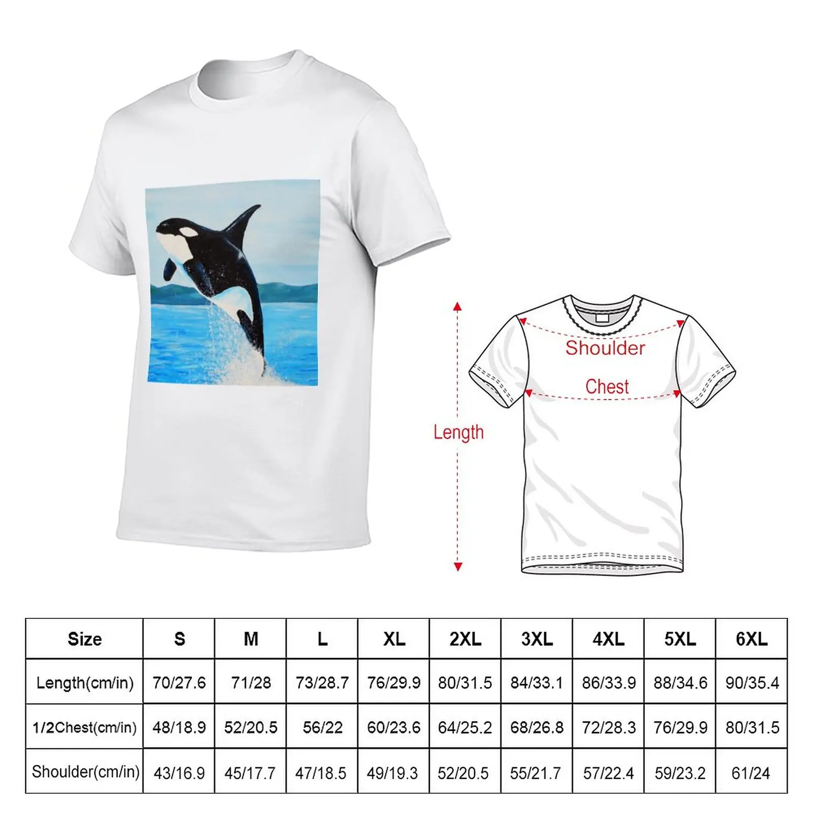 New Orca Painting T-Shirt quick-drying t-shirt Short sleeve customized t shirts funny t shirts for men