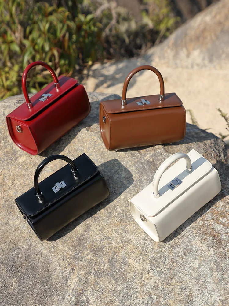 Luxury Minimalist White Leather Crossbody Bag for Women