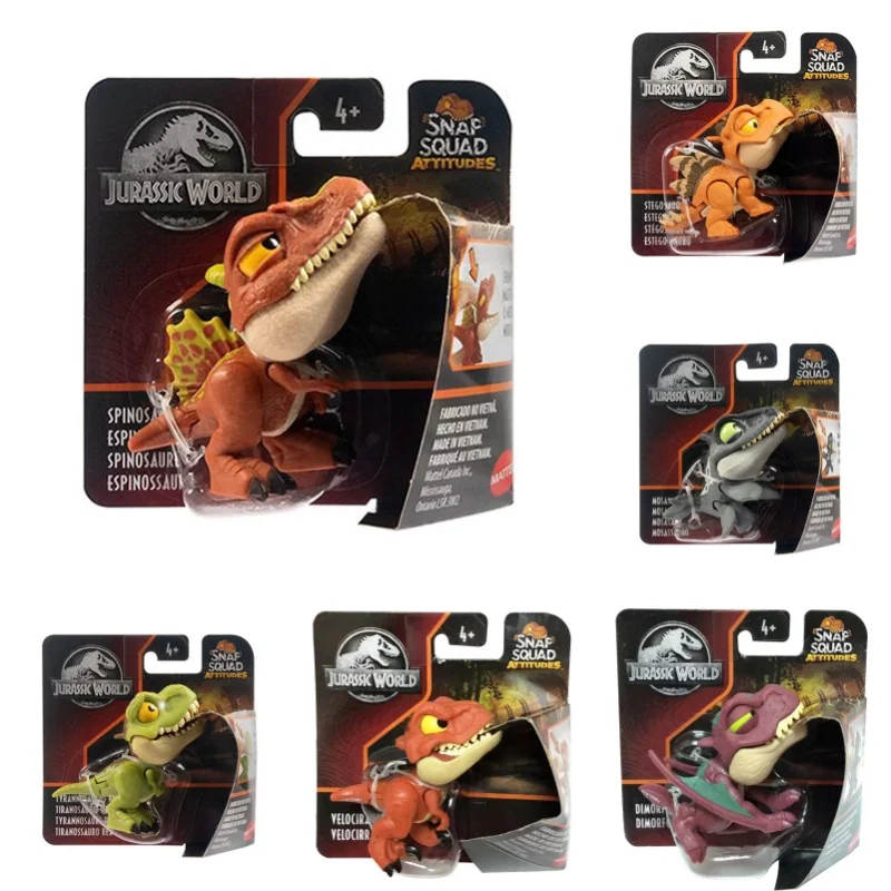 Original Mattel Jurassic World Snap Squad dinosaurios Indominus Rex Baryonyx Mosasauru Bumy Ankylosaurus juguetes para niños regalo