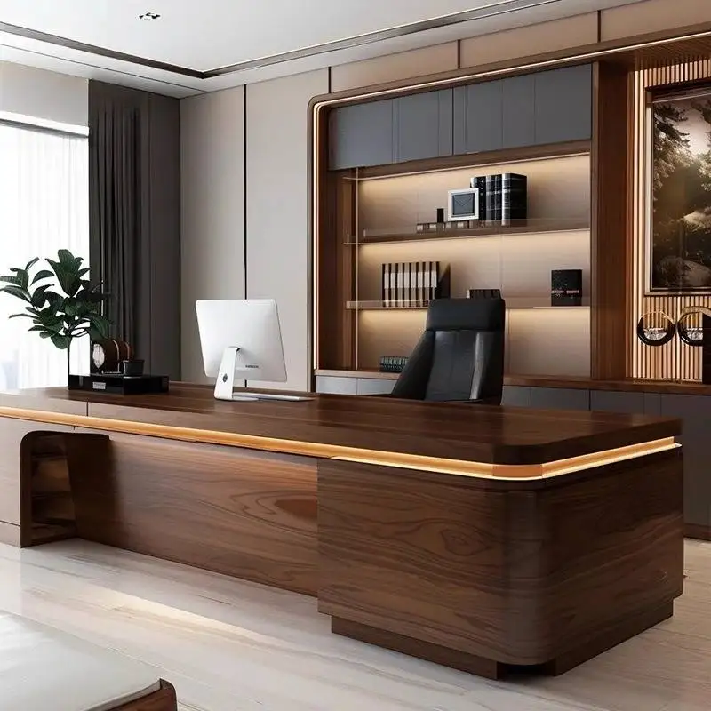 مكتب تنفيذي من الخشب البني، أدراج فاخرة رخيصة وحديثة، مكتب تنفيذي، أثاث مساحات صغيرة للدراسة رخيصة الثمن