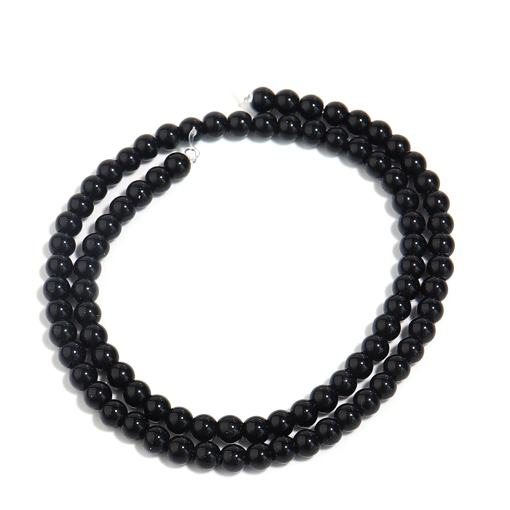 1 Strang Naturstein, schwarzer Onyx-Achat, runde lose Perlen, 2–20 mm, Auswahlgröße für Basteln, DIY, Nähen, Kleidungszubehör