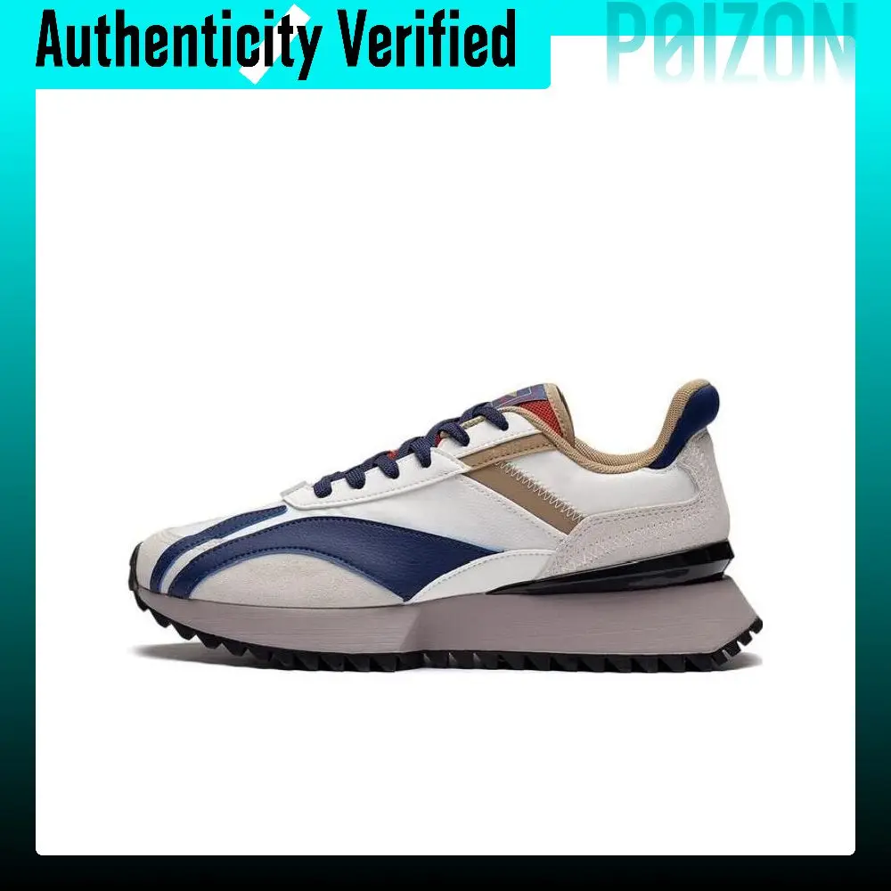 Li Ning Synthetic Leather Slip Resistant Abrasion Resistant Low top Sports Casual Shoes Men's Navy AGCS261-3