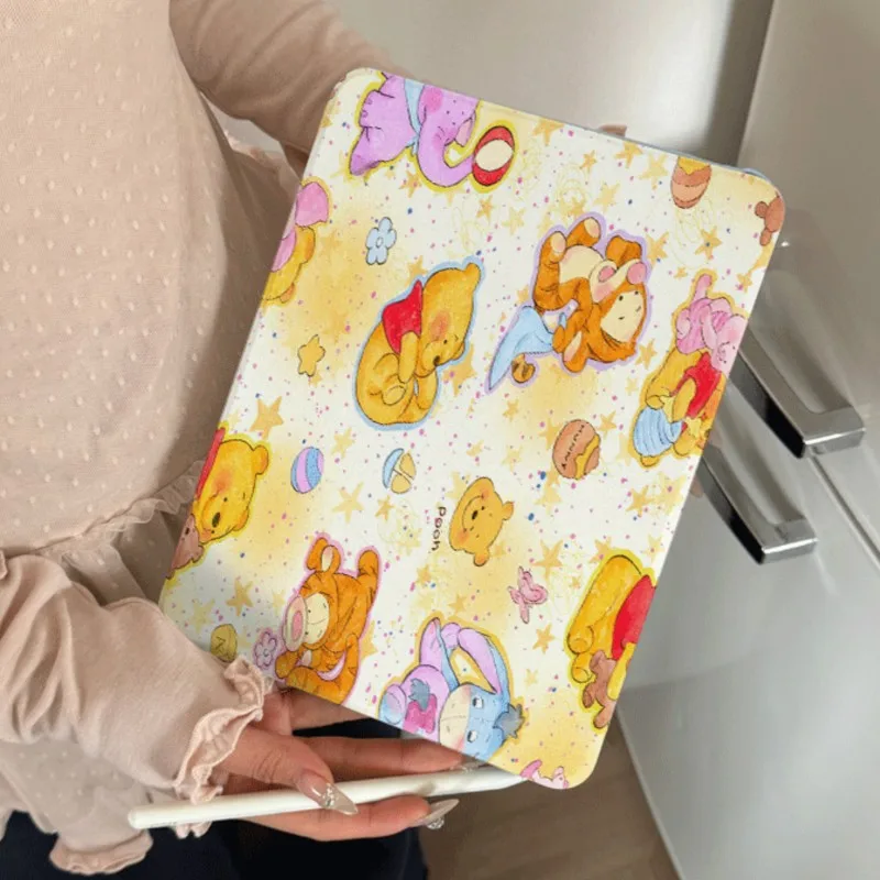 

Disney Cartoon Cute Winnie the Pooh Tablet Case For Honor X8A/X9 11inch Honor X8 Pro/10Pro V9 11.5inch With Pencil Holder Case