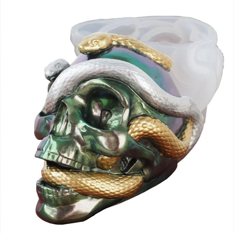 Molde silicona para vinilos de pesca – Cabeza serpiente y calavera - imagen 2