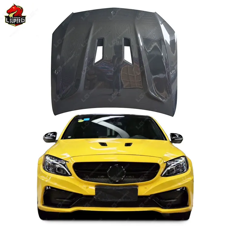 

High Quality Carbon Fiber C74 Style Engine Hood For Mercedes bz C Class W205 Auto Parts Car Hood