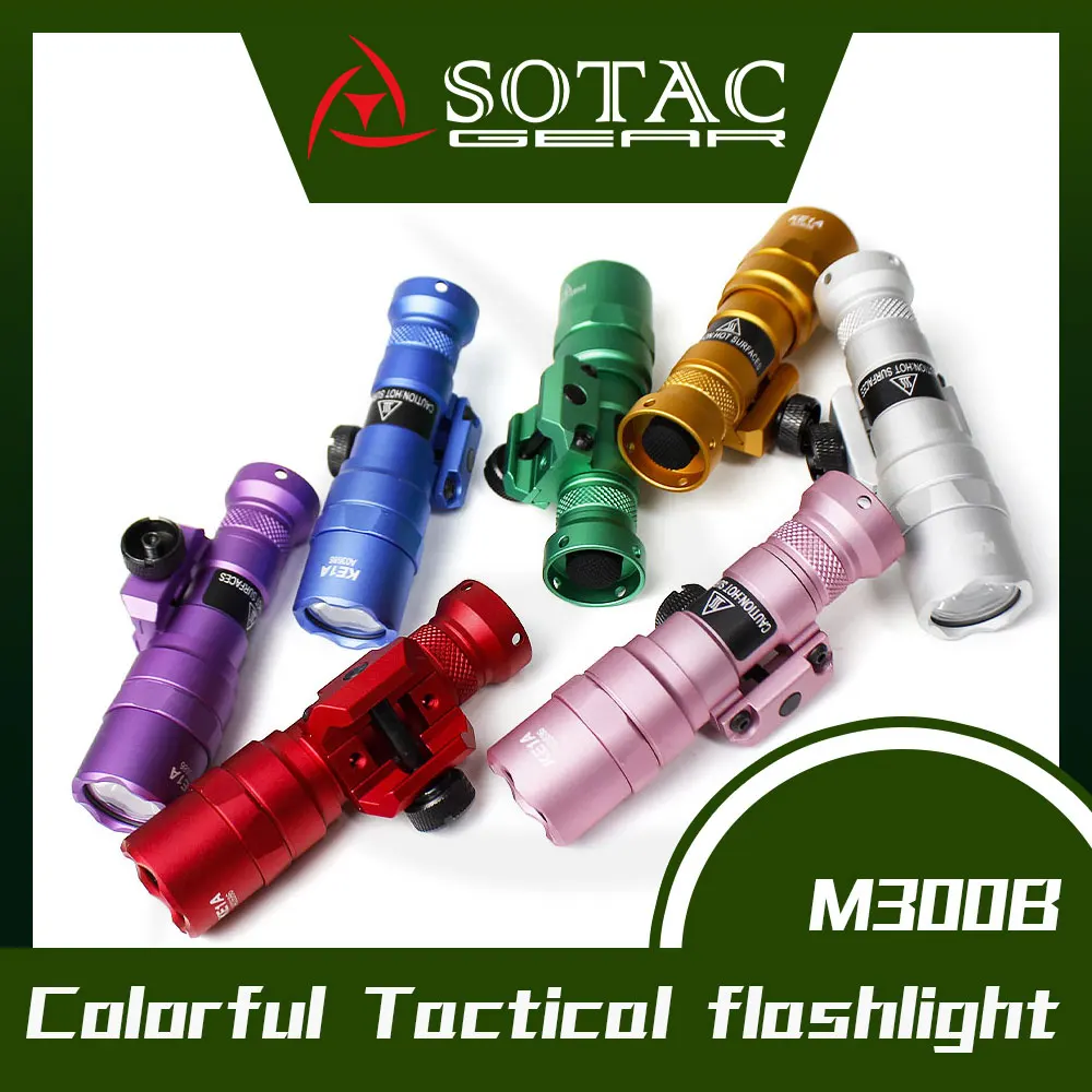 SOTAC Tactical Flashlight M300B Aluminum CNC Colorful Weapon Hunting LED Light Outdoor Lighting Equipment